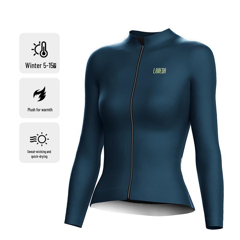 Lampada Women's Long-Sleeve Fleece Cycling Jersey - 5-15 Degrees, Autumn/Winter