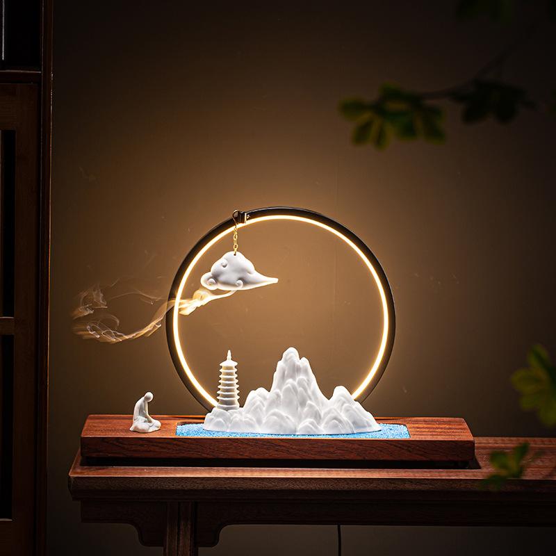 Modern and Simple Living Room, Creative Landscape Decoration, Home Ornaments, Soft Furnishings, Office Desks, Bookcases, and Zen