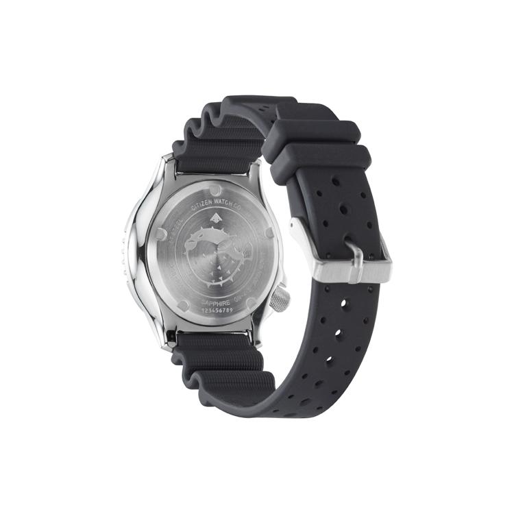 CITIZEN Mechanical Movement Rubber Strap Watch Men's Watches Black Dial NY0111 11E NY0111-11E