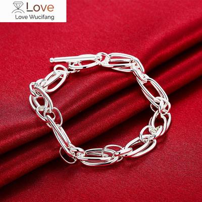 Street Fashion Fine Creative Circle Chain Fashion 925 Sterling Silver Bracelet for Woman Jewelry Wedding Accessories Party Gifts