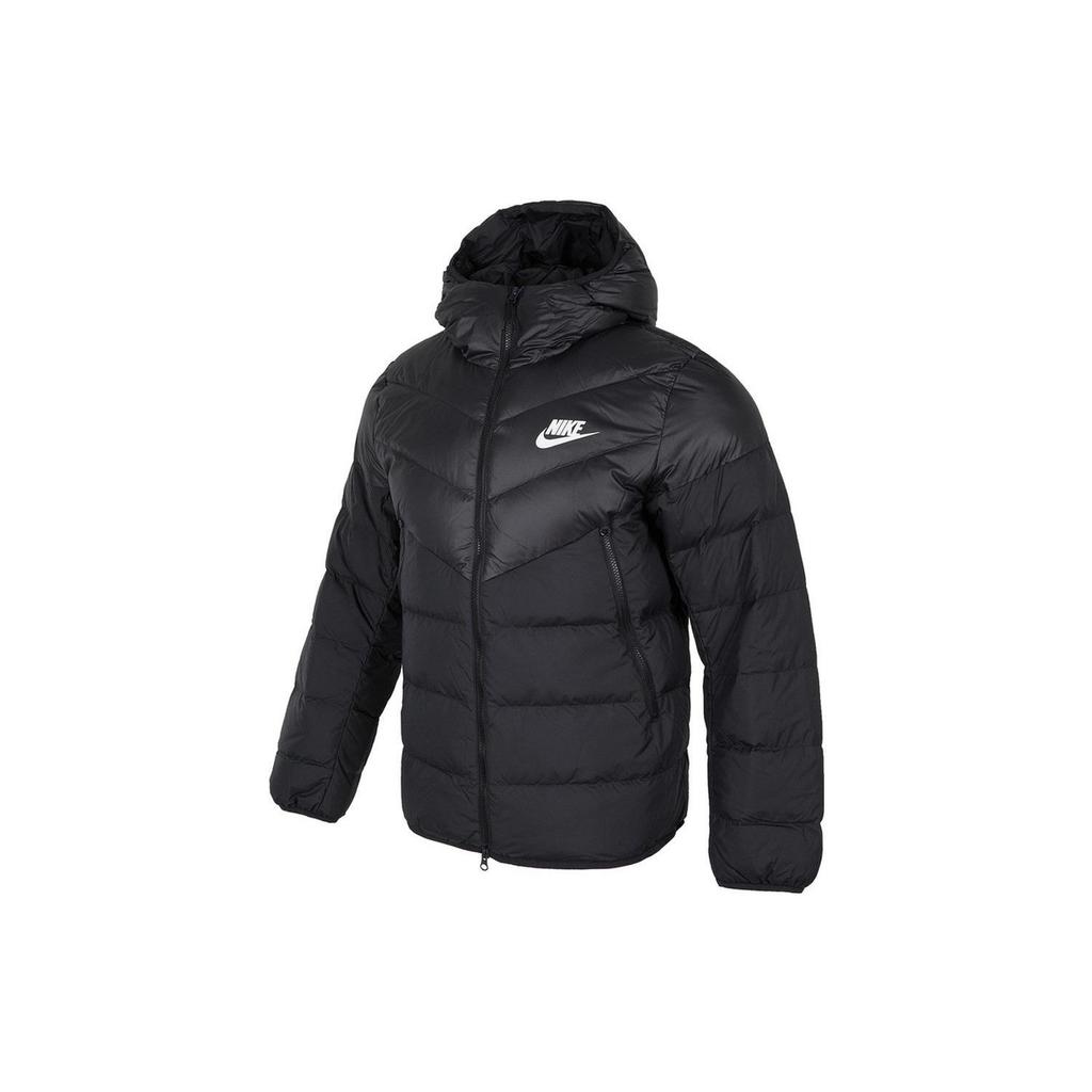 Nike Logo Zip-up Hooded Down Jacket Men Outerwear Black DV0754-010