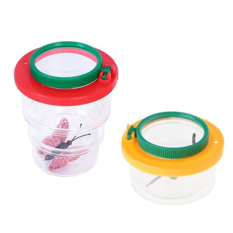 Kids Insect Catcher with Magnifiers Glass Foldable Insect Observation Box for Outdoor Nature Exploration Classroom Education