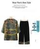 Plus Size Women's Mid-Sleeve Tang Suit Top & Pants Set - Stylish Spring/Autumn Chinese Style for Mom