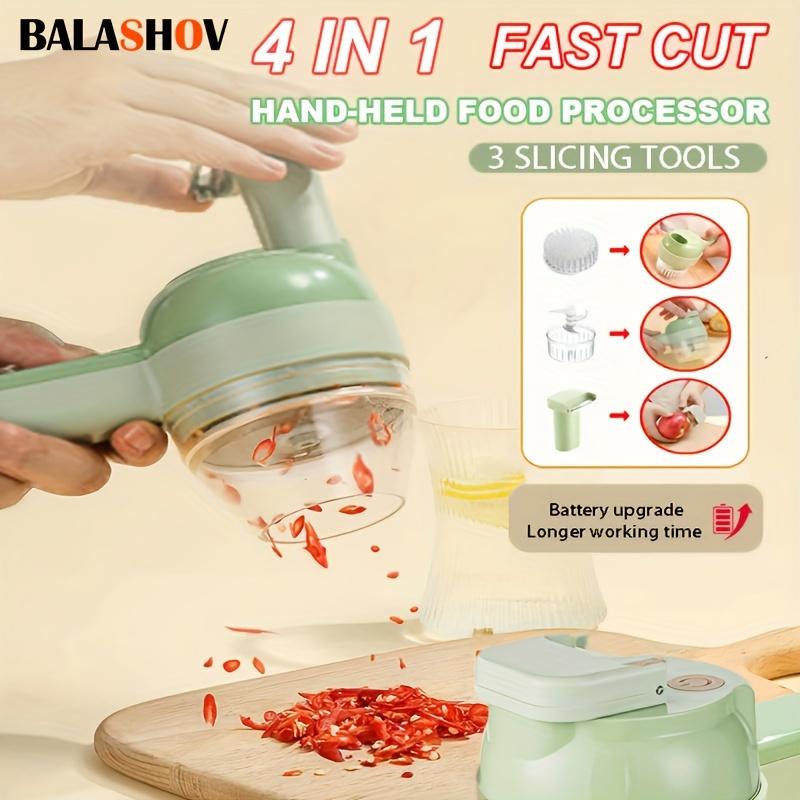 Electric Vegetable Cutter Handheld Multifunctional Food Chopper for Slicing, Grinding Garlic