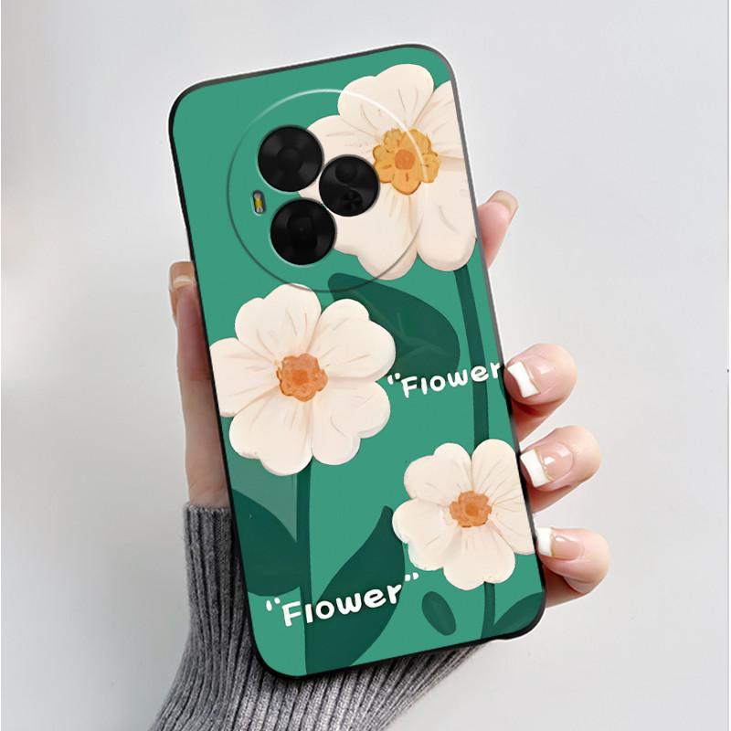 Printing Pattern Case For TCL Nxtpaper 60 Ultra Soft Silicone Black Shell Cover Cute Flower Cartoon Casing