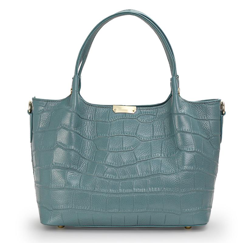 

Новая женская сумка с рисунком под крокодила, большой вместимости, однотонная, из высококачественной коровьей кожи.