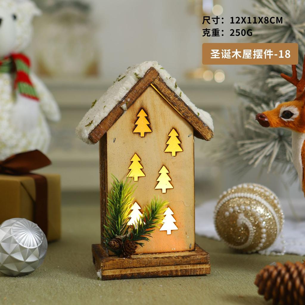 Factory direct sales Christmas chalet ornament atmosphere luminous decoration decoration chalet Christmas supplies