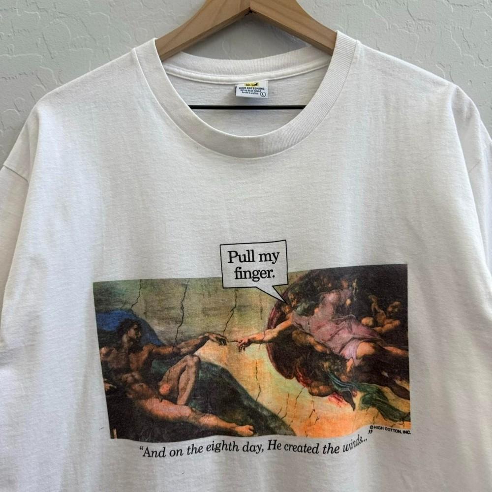 90s Jesus Michael Angelo Art Shirt Parody TShirt S5XL Unisex T-Shirt M