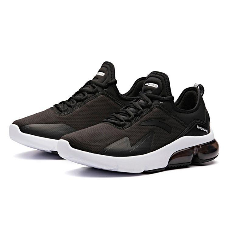 Anta Half Palm Air Cushion Fabric Shock Absorption Non-Slip Breathable Fit Low-Top Running Shoes Men Sneakers Black White 91845510-3