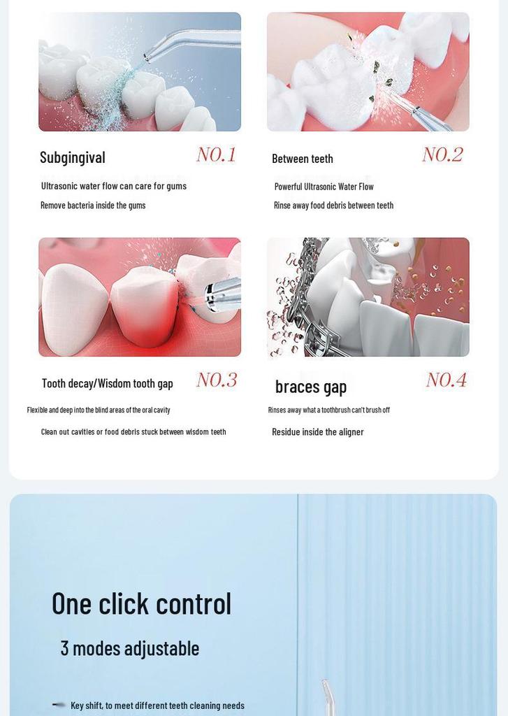 Portable Electric Water Flosser for Dental Care with USB Charging