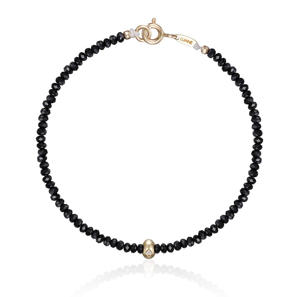 Lunne 14K Diamond Pebble Natural Spinel Bracelet (14K Gold) #Lfb03