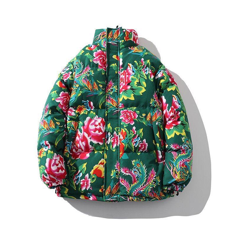 Cappotto Imbottito in Cotone con Motivo Floreale Cinese Taglia L Caratteristiche Etniche
