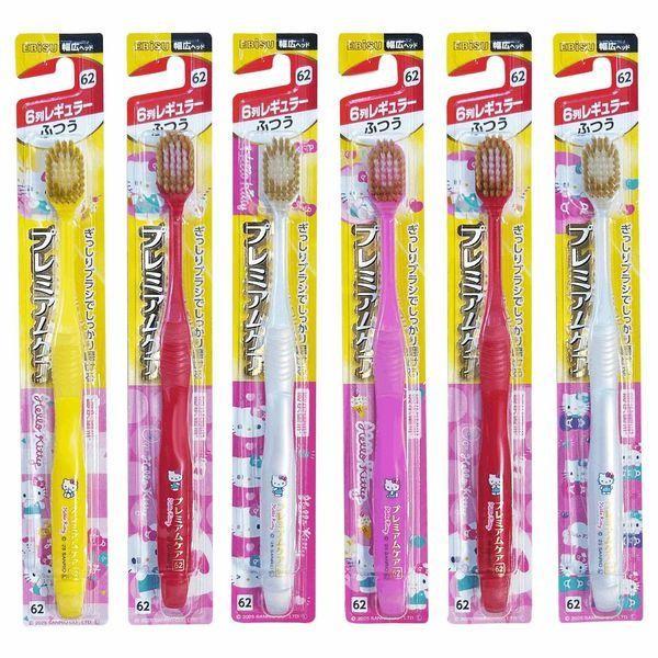 Japan EBISU Premium Care (Cinnamoroll / Hello Kitty) 6-row Compact Tooth Brush, 1 Piece