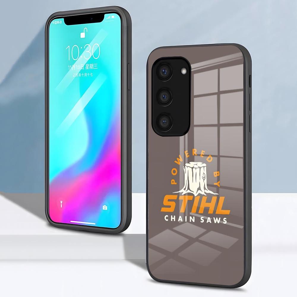 Funda de Teléfono con Logo de Motosierra S-STIHLs Para Samsung S26 S25 S24 FE S23 S22 S21 Plus S20 Ultra Note20Ultra Cubierta de Cristal Negro