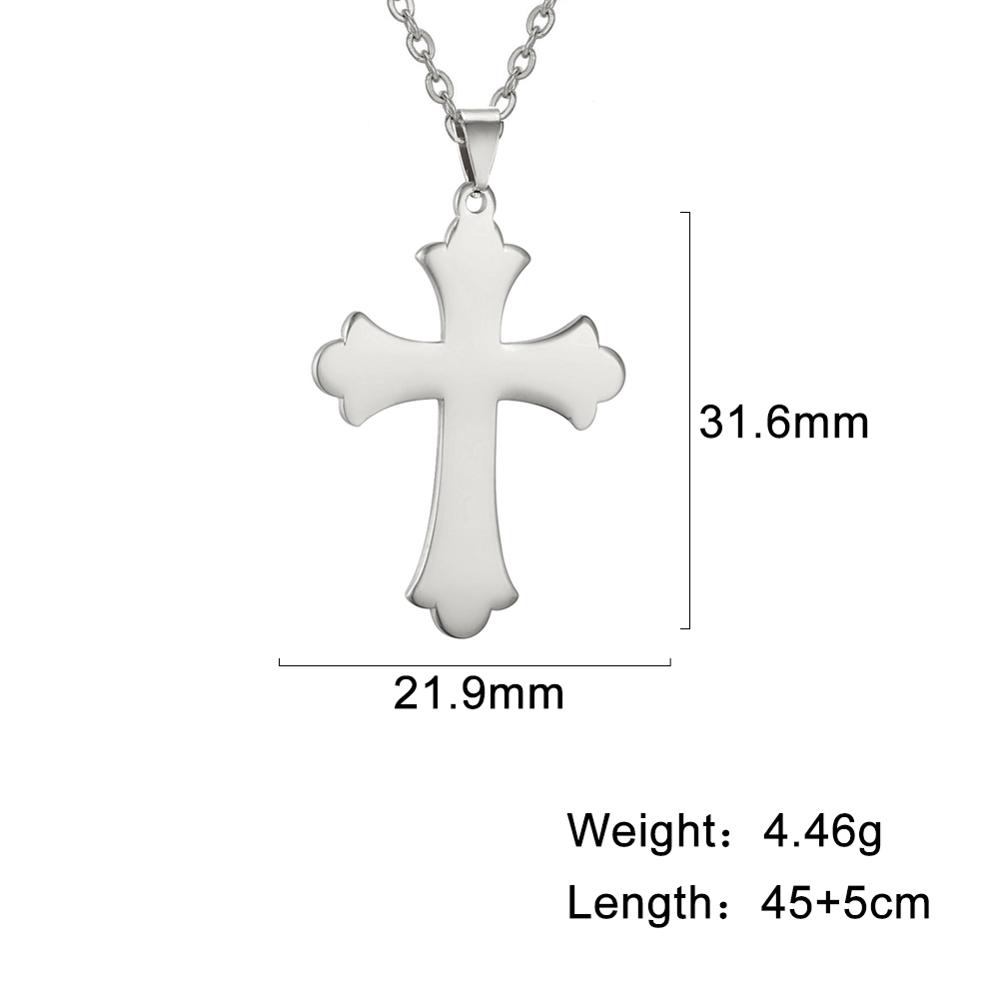 Cazador Trendy Religious Jesus Cross Pendant Necklace Gold Color Stainless Steel Chain Necklaces For Unisex Hollow Jewelry Gift