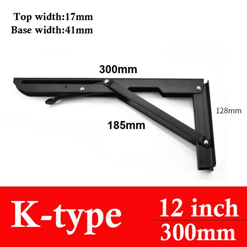 2-pack 8-20 tum Svart Triangel Vikbart Vinkeljärn Justerbart Väggmonterat Hållbart Bärande Hyllkonsol DIY Hem Bord Bänk