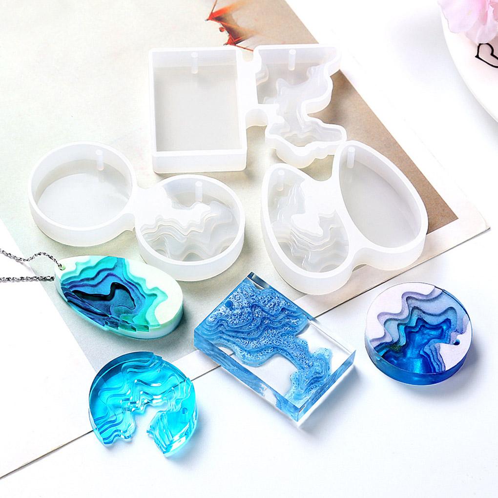 Crystal Island Pendant Making Mold 3D Island Pendant Silicone Jewelry Crafting DIY Mould Type 1