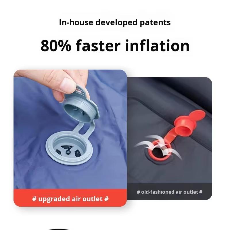 40D Nylon Waterproof Ultralight Summer Air Mattress with Built-in Pump Compact Foldable Sleeping Pad for Hiking Camping