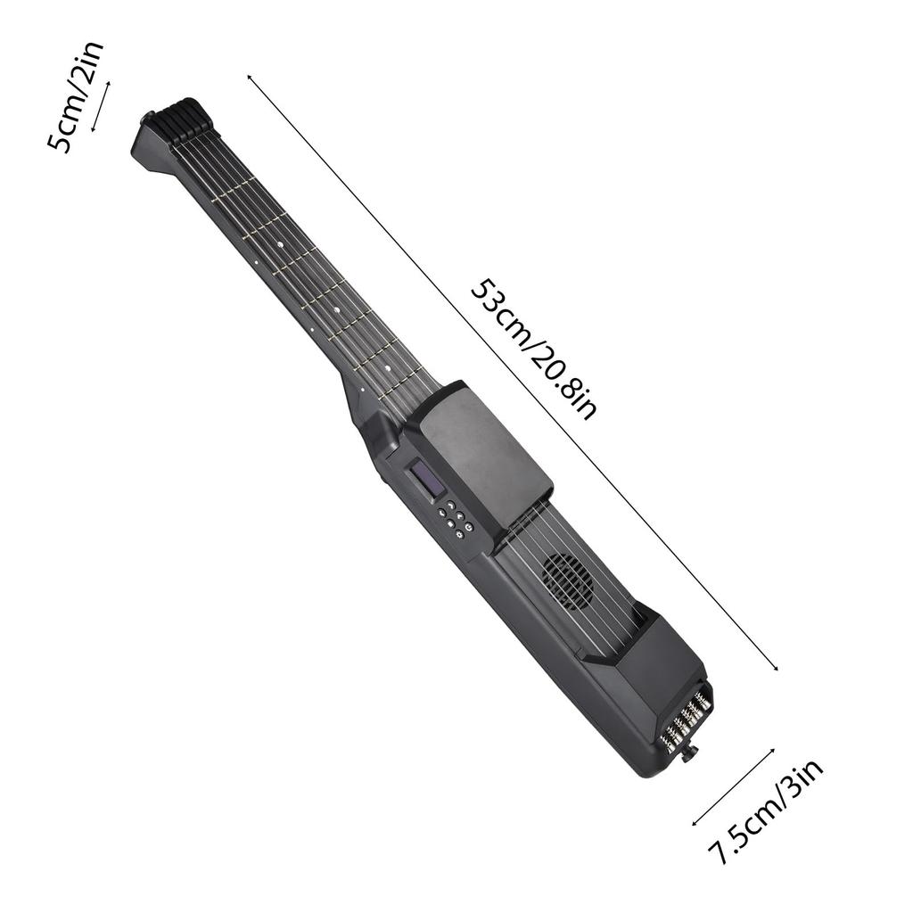 BCD YH 7-Saiten Smart E-Gitarre Stille Übung Digitaler Tuner Metronom Tasche Tragbar Folk MIDI Multifunktion Anfänger Reise Kompakt Klein
