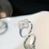Women Jewelry Set Mini Clover Bracelet Full Diamond Earrings Champagne Gold Necklace Ring