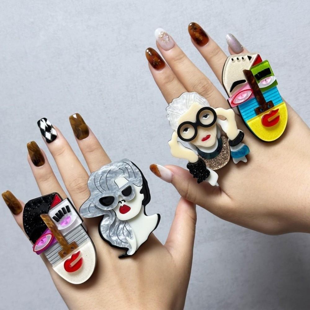 Waterproof Exaggerated Art Ring Finger Circle Modern Lady Finger Circle  Women