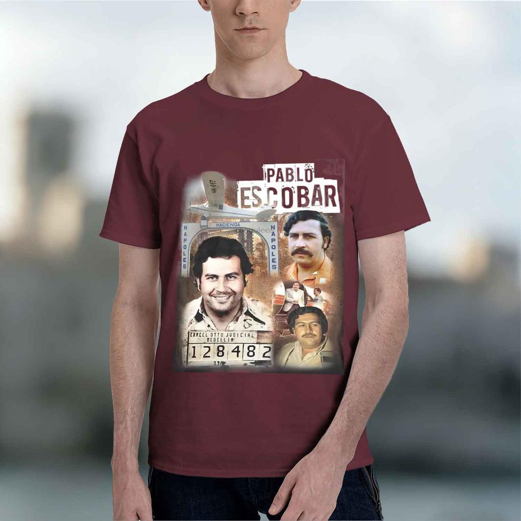 Graph Design Unisexs Tshirt Pablo Escobar Theme Summer Casual Wear For Fans Of History And Figures 2026 New Model Shortsleeve Cr