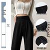 Schwarze High-Waist Straight-Leg Hosen für Damen, Slim Fit, für Frühling/Sommer 2026