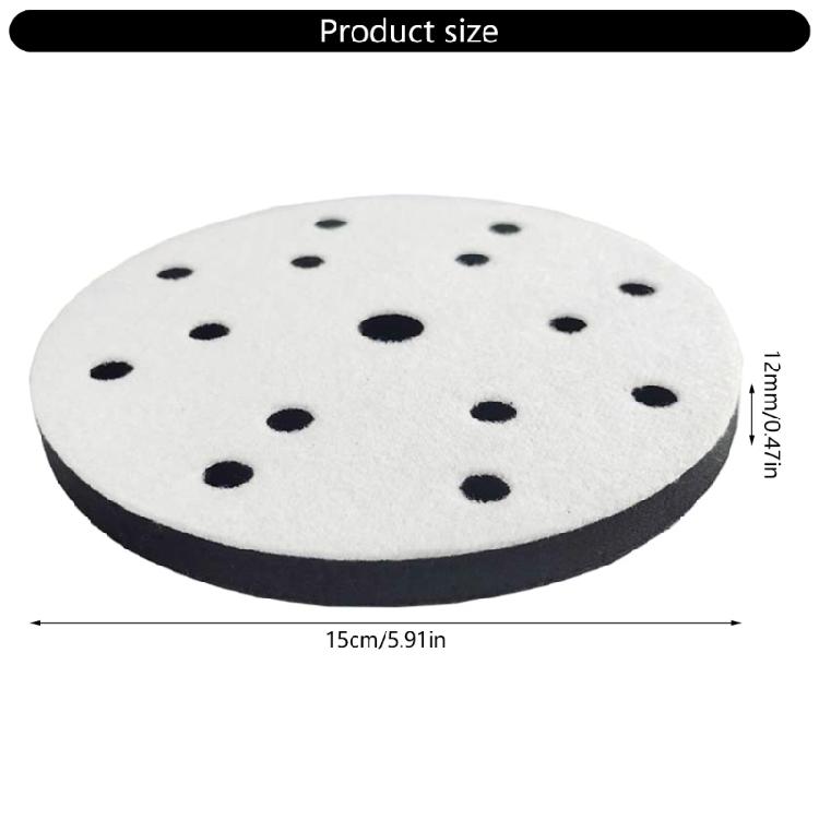 15 Hole 150mm Polishing Interfaces Pad Heavy Duty Foam Sanding Pad for Woodworking Auto Detailing Tools Accessories