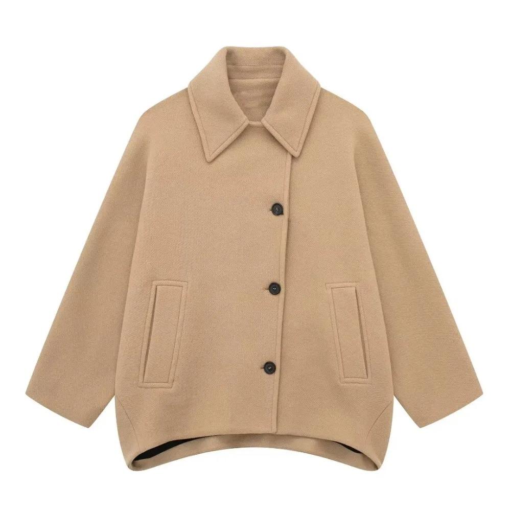 Women's Clothing European and American Style French Wool Blend Short Coat Jacket