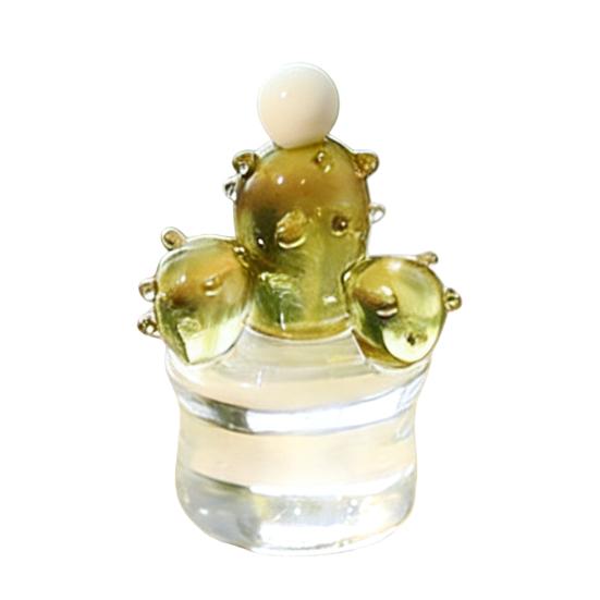 Miniatur Kaktus Figur aus Kunstkristall Handgeblasenes Glas Topfpflanze Ornament für Zuhause Büro Schreibtisch Tischplatte Auto Innenraum Armaturenbrett Dekoration