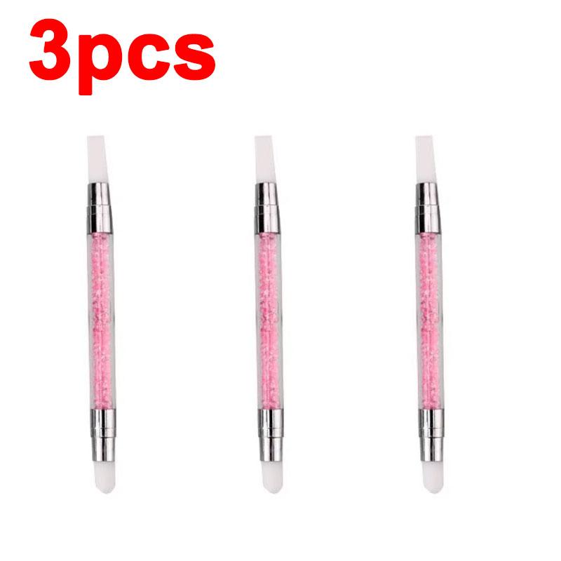 Rhinestone Applicator Pencil Dual-Ended Silicone Head Carving Dotting Pen Nail Dot Pen Stone Picker Refill Manicure Tools DB05