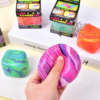 Marble Swirl Ice Cube Squeeze Toy Slow Rising Squishy Stress Cube Anxiety Relief Sensory Fidget Toy for Adults Kids
