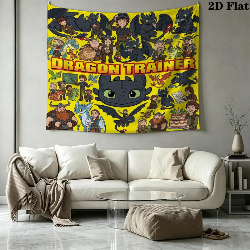 How Train Dragon Wall Tapestry Aesthetic Wall Hanging Printed Fabric Blanket Decorative Tapestries For Bedroom Living Room Home Decor
