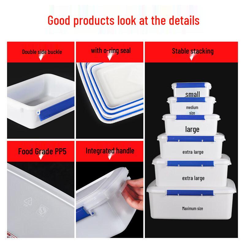 ZISIZ Large Rectangular Plastic Food Container