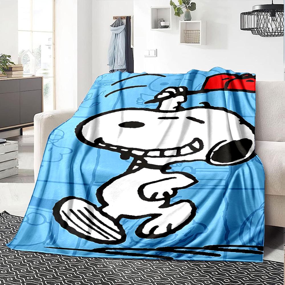 1pc Snoopys Happy Dance Flannel Blanket,Ultra Soft Warm Plush Throw for Home Bedroom Bed Sofa Cover Camping Picnic gift Y72434