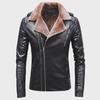 Herren-Lederjacke – PU-Motorrad-Stil mit warmem Samtfutter