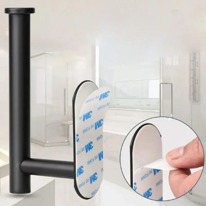 Self Adhesive Toilet Paper Towel Holder Stainless Steel Wall Mount No Punching Tissue Towel Roll Dispenser for Bathroom Kitchen
