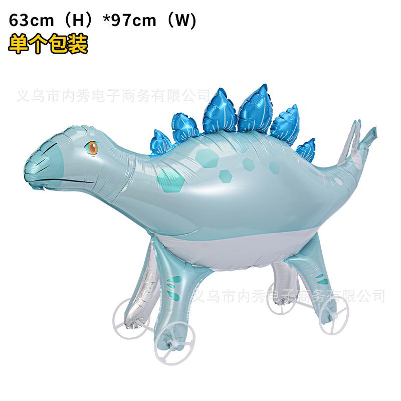 4D Djur Aluminiumfolieballong Med Hjul Stor Tredimensionell Elefant Kreativ Rullande Ballong Ståndleksak Festdekoration