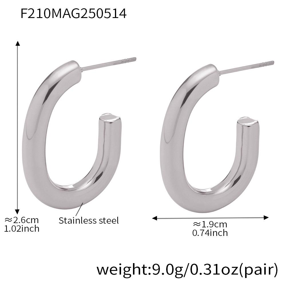 Qiong Yao Irregular Geometric Stainless Steel Earrings - Popular Style