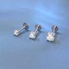 AIDE 925 Silver 1PC Mini Moissanite Four-Claw Screw Stud Earrings Casual Design DIY INS Ear Studs For Lady Jewelry