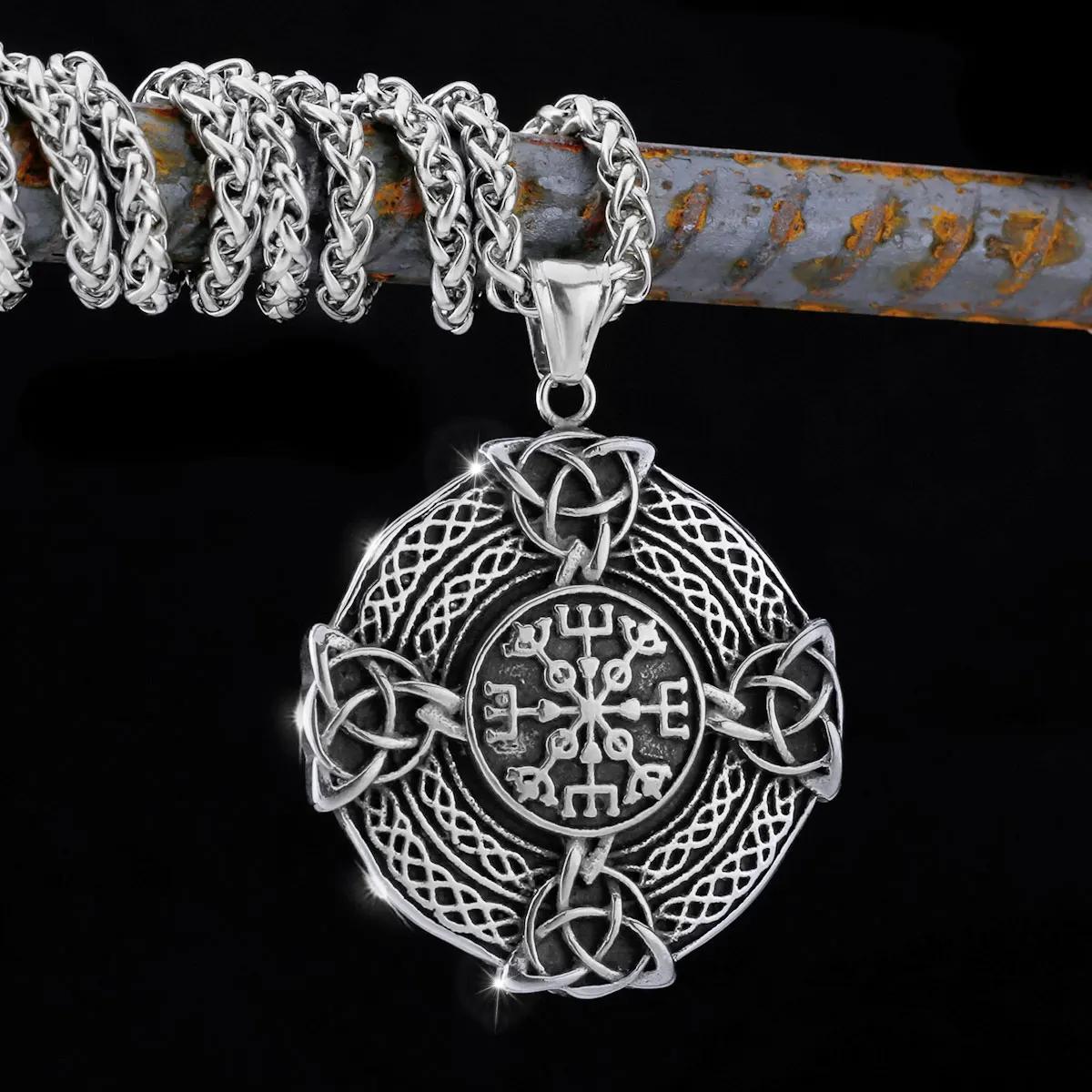 

Нордичні руни обертове дерево життя намисто з нержавіючої сталі Вікінг амулет панк ювелірні вироби подарунок для чоловіків Only Pendant
