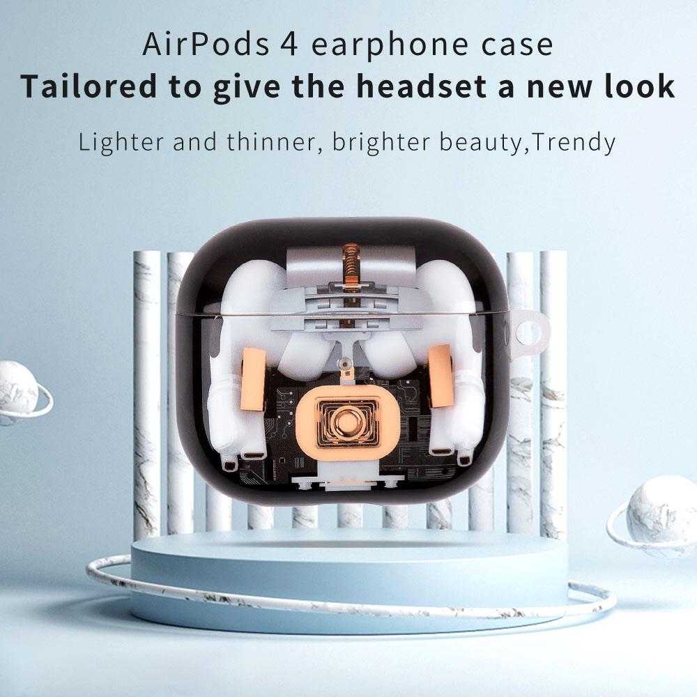 

For AirPods 4 Earphone Case Mechanical Structure TPU Drop-Proof Protective Cover