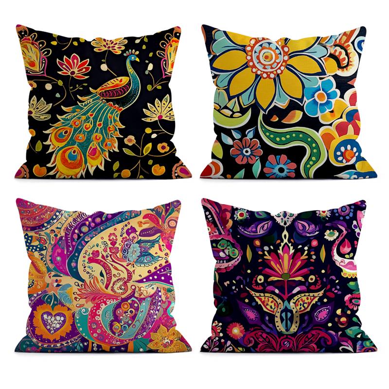 Tinika Chen Unisex Retro Tribal Style Decorative Cushion Cover Living Room Sofa Throw Pillow Case 45X45cm Pillowcase Home Art Decor
