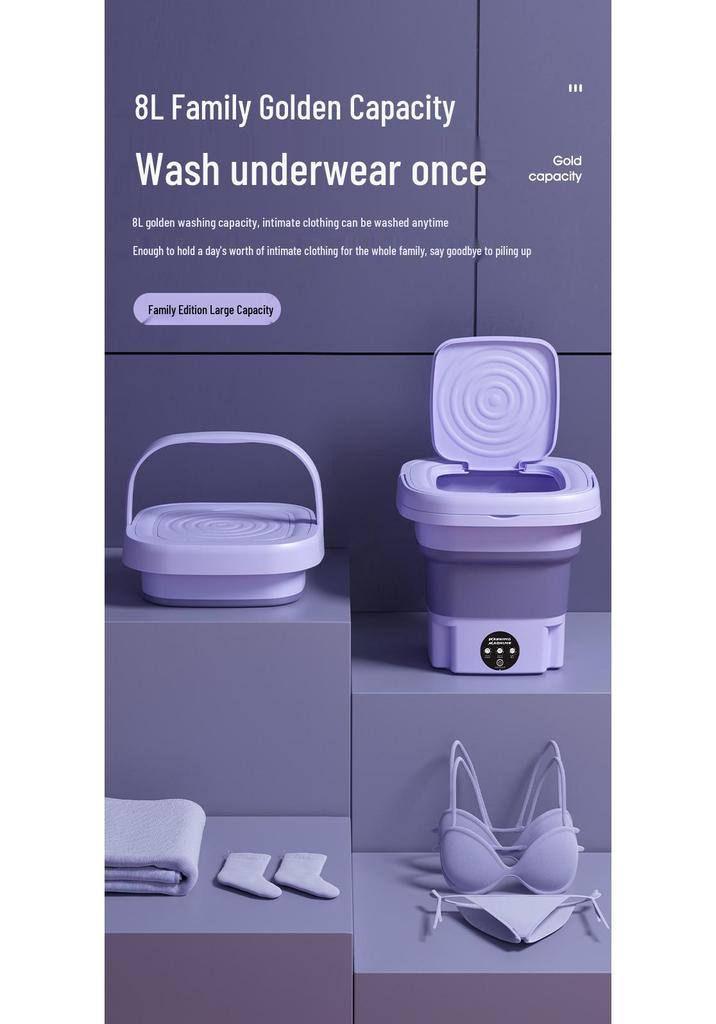 Compact Portable Mini Washer for Dorms & Rentals - Ideal for Underwear, Socks, & Towels with Sterilization Feature