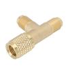 Schnellkupplungs-T-Adapter mit Ventileinsatz aus Messing, 1/4 Zoll SAE, robuste Struktur für R22, R12, R134