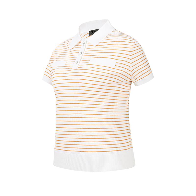 FILA Fresher Striped Polo Knit Top Women tops A11W635401FYE