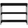 Console Table with Shelf Black Oak Effect 100 X 30 X 80 Cm