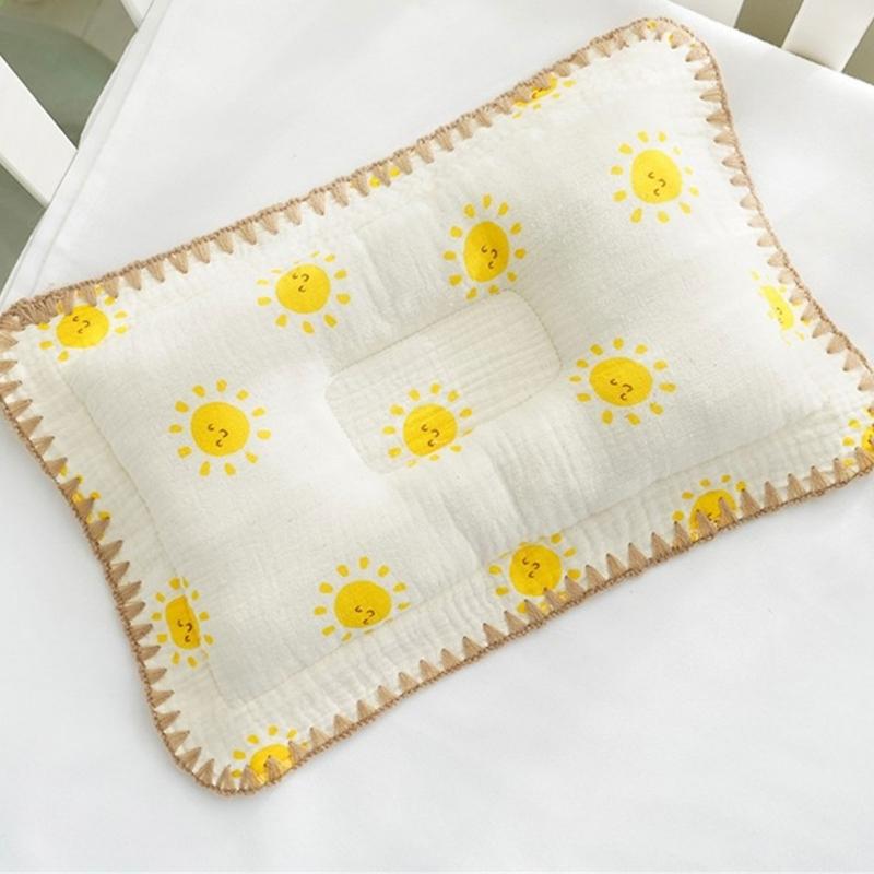 Newborn Pillow Baby Head Pillow with Cartoon Pattern Soft Breathable Neck Support Baby Pillows Travel Pillow Baby Supply