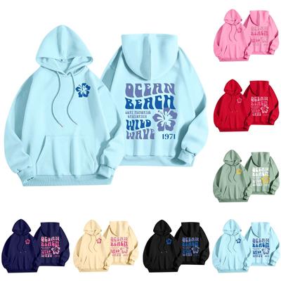Women's Fashion Women's Lightweight Long Sleeve Pullover With Pockets Preppy Graphic Hoodie