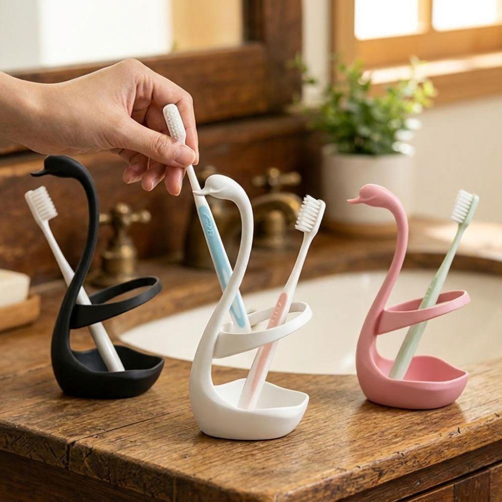 Plastic Swan Toothbrush Holder 3D Printing Toothpaste Stand Base Makeup Brush Shelf  Home Use